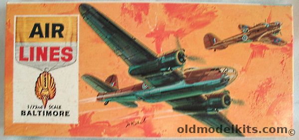 Air Lines 1/72 Martin Baltimore Bomber - RAF - (ex-Frog), 9800 plastic model kit